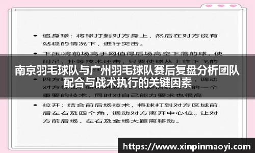 南京羽毛球队与广州羽毛球队赛后复盘分析团队配合与战术执行的关键因素